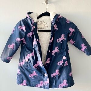 HATLEY 4T Preschool Kids Rain Fall Waterproof Jacket Sherpa Lined